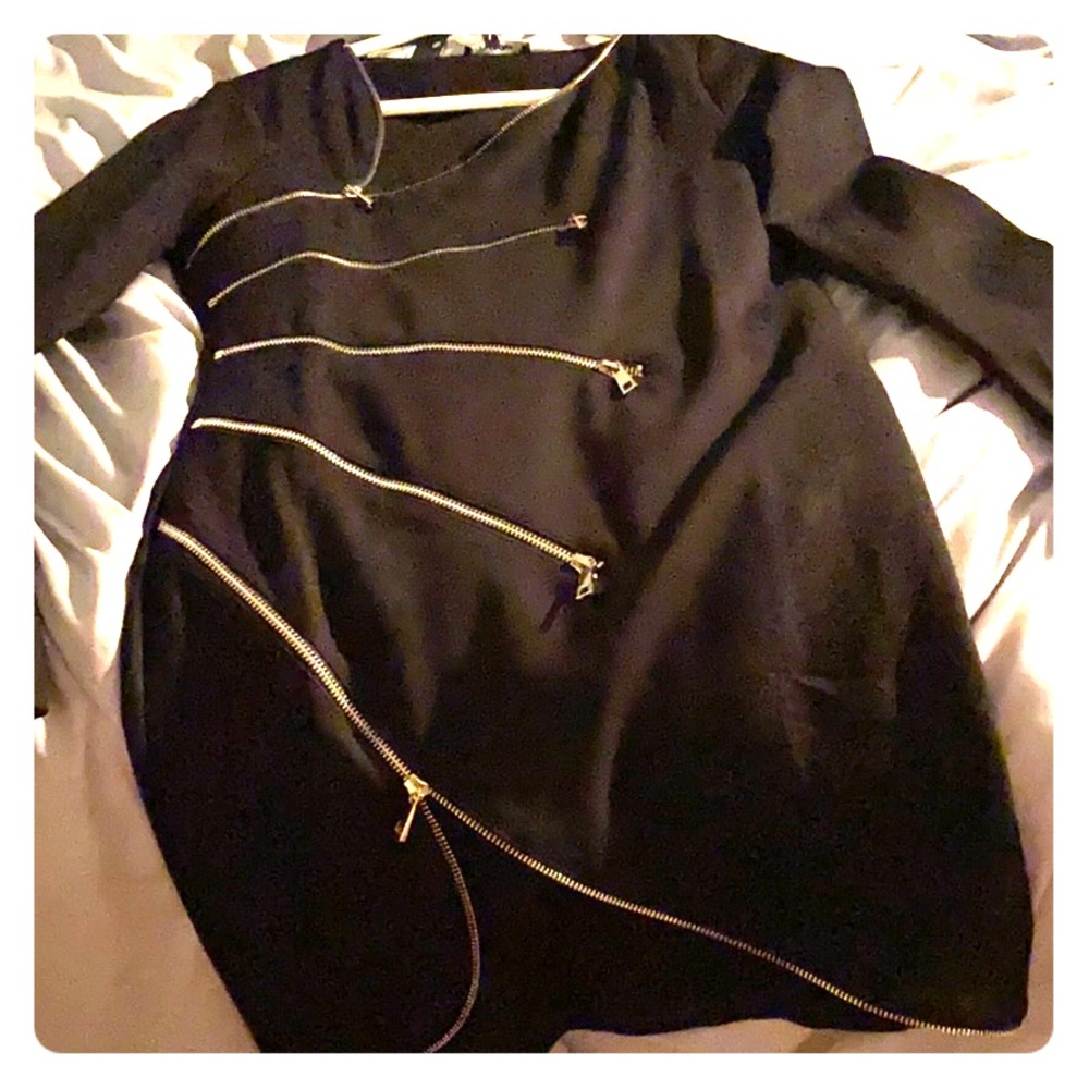 Black dress with zippers